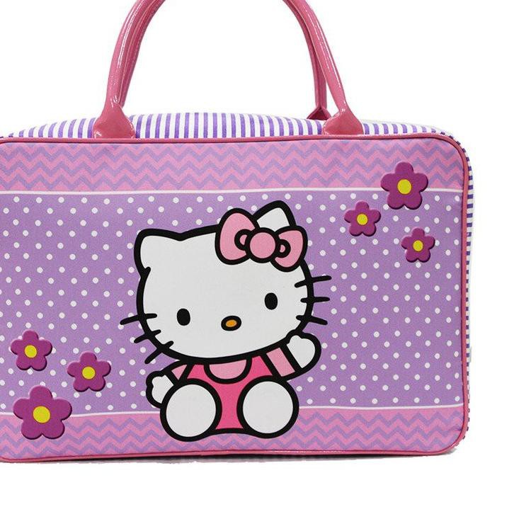 Set 2 Túi Xách Du Lịch Vải Canvas Họa Tiết Hello Kitty Dễ Thương Cho Bé L2