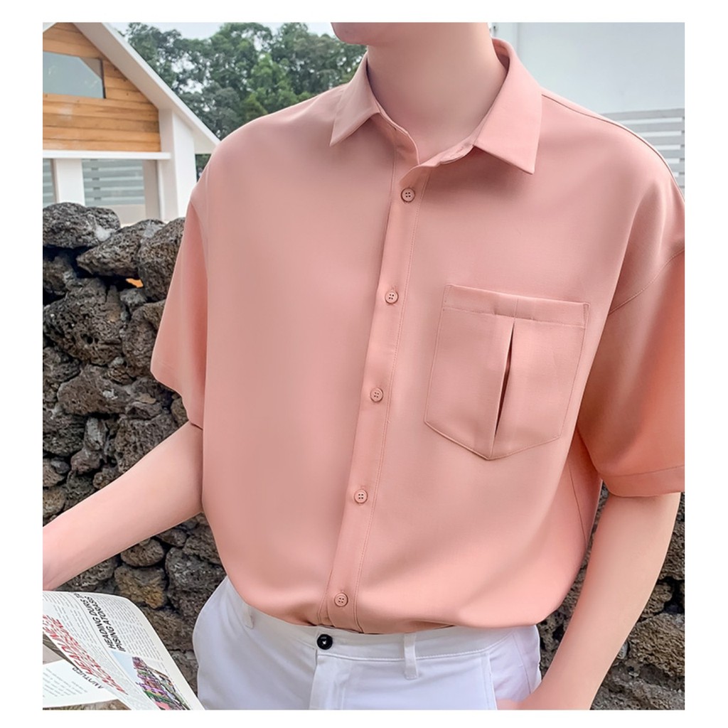 Áo đôi nam nữ ❤️FREESHIP❤️ Áo đôi váy sơ mi dễ thương chụp ảnh đi biển nam nữ Hàn Quốc COUPLE màu hồng AV87