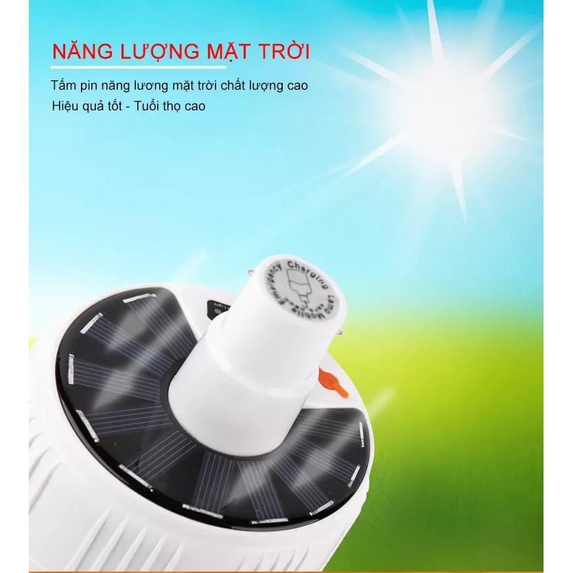 Đèn Led tích điện năng lượng mặt trời 5 chế độ