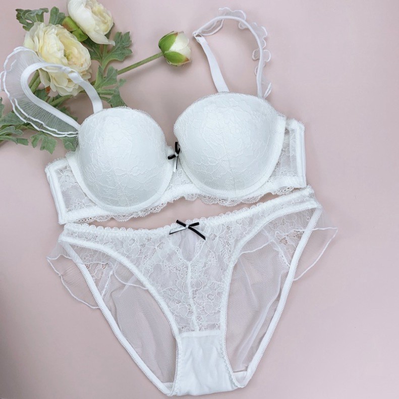 Bộ Đồ Lót Nữ Quai Bèo Embra Voan Cao Cấp Đệm Nâng Ngực Có Gọng Nâng Đỡ, Kèm Mút Đệm Mỏng Bên Trong Áo Mã EBB14 | BigBuy360 - bigbuy360.vn