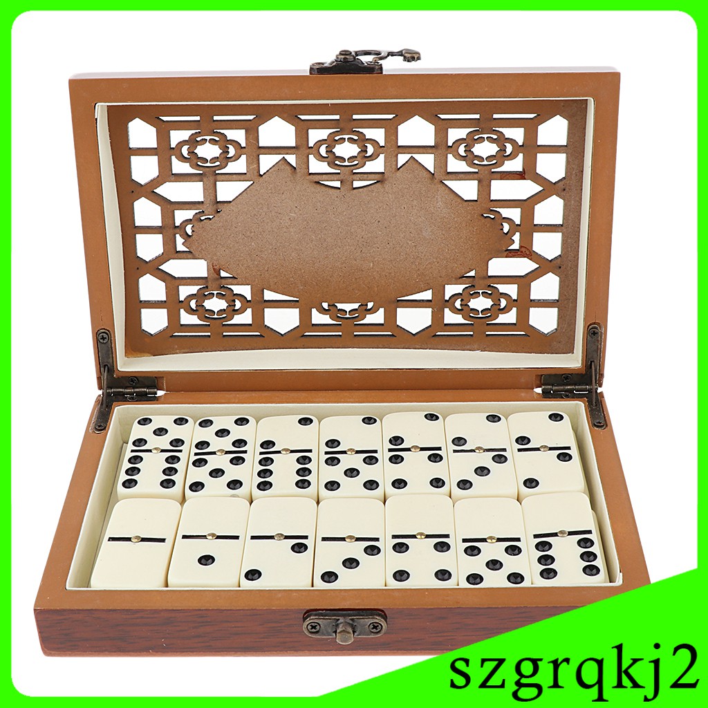 Hộp Gỗ Gồm 28 Quân Bài Domino Kèm Hộp Gỗ