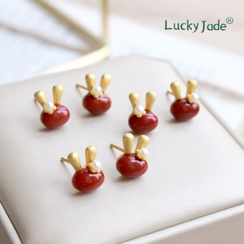 Bông Tai Mạ Vàng 18K Hình Thỏ Dễ Thương