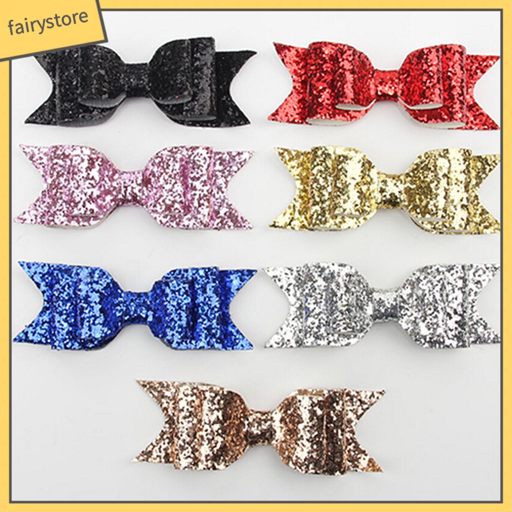 Kẹp tóc hình nơ đính sequin lấp lánh dễ thương dành cho bé gái