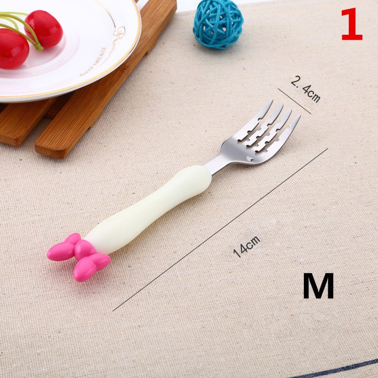 Bộ Muỗng Nĩa Bằng Thép Không Gỉ 304 Họa Tiết Hoạt Hình Dễ Thương