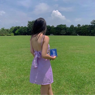 Đầm 2 dây hoa cúc nơ lưng Marvinle