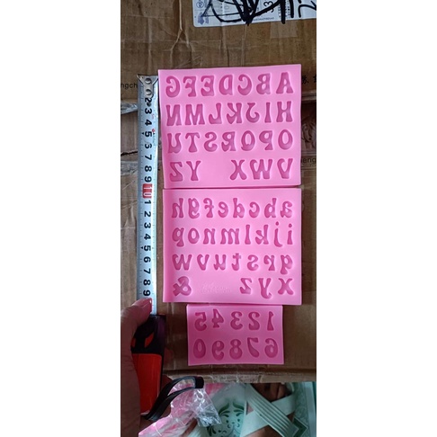 Khuôn chữ kiểu, khuôn chữ, khuôn số silicone, khuôn đổ chữ socola trang trí bánh