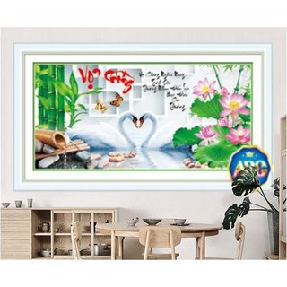 Tranh đính đá đồng hồ Vợ chồng DF346 85*45CM