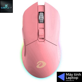 [DAREU] Chuột Máy tính/Laptop Không dây Cao Cấp Gaming Dareu EM901 - Màu hồng (Pin sạc trong) (CHÍNH HÃNG)