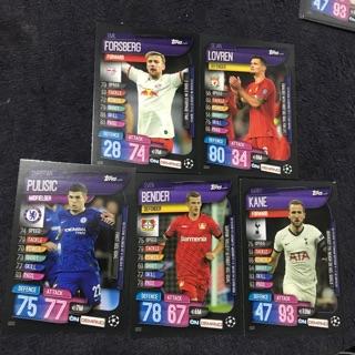 Set 5 thẻ Match Attax 19/20 Harry Kane Champion League