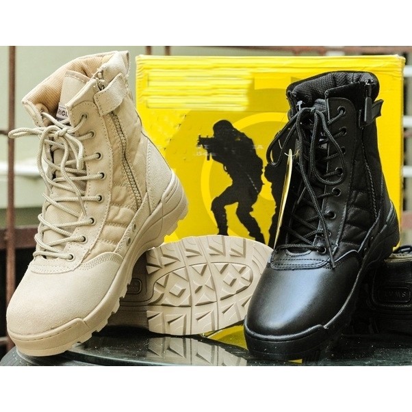[HẠ GIÁ] BÁN SỈ - Giày COMBAT ORIGINAL SWAT Mỹ cao cổ KAKI . ' '
