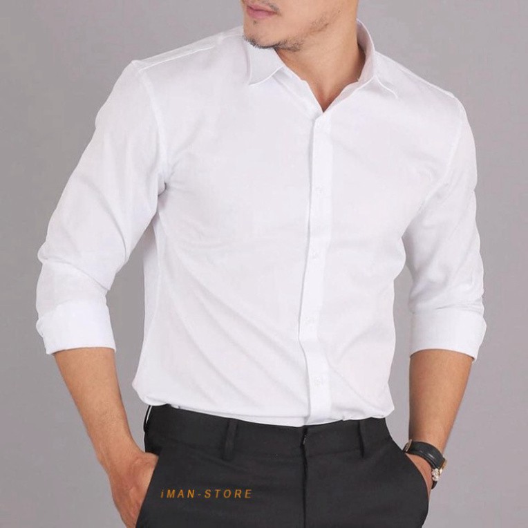 Áo Sơ Mi Nam Trắng – Đen, Áo Sơ Mi Nam Hàn Quốc Vải Lụa Cao Cấp, Mềm Mịn Siêu HOT [Bán Chạy] | BigBuy360 - bigbuy360.vn