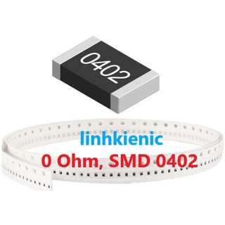 Điện trở dán 0 ohm, 0402, 1/16w, 5%