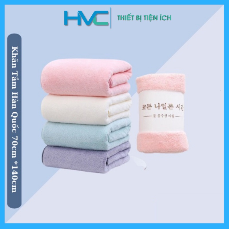 Khăn tắm Hàn Quốc cao cấp , Khăn tắm cho bé siêu mềm mịn size lớn 70x140cm tiện lợi