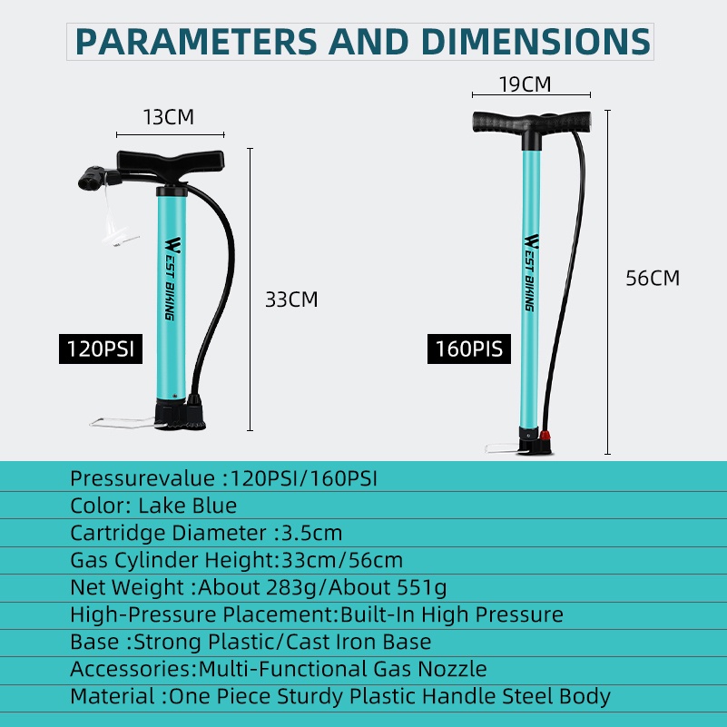 Bơm Xe Đạp Leo Núi Bằng Thép 120 / 160PSI Chất Lượng Cao