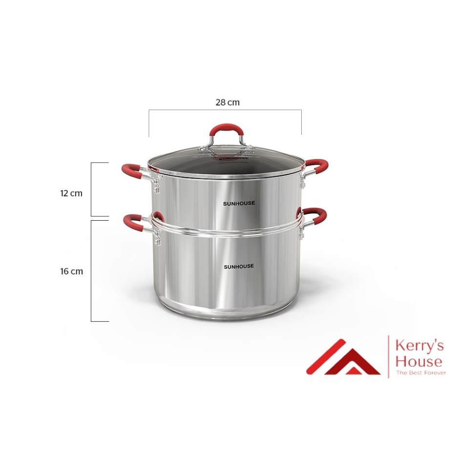 BỘ NỒI XỬNG INOX 5 ĐÁY SUNHOUSE SHG507-28