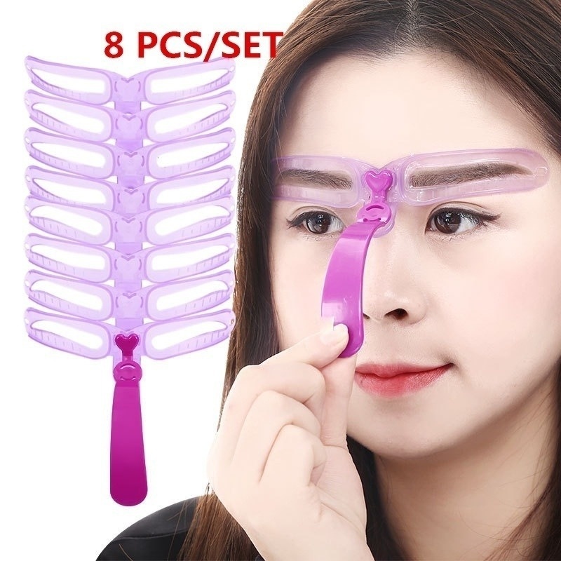 1 Bộ Thẻ Khuôn Hỗ Trợ Kẻ Lông Mày 8 Trong 1 Tái Sử Dụng Tiện Lợi