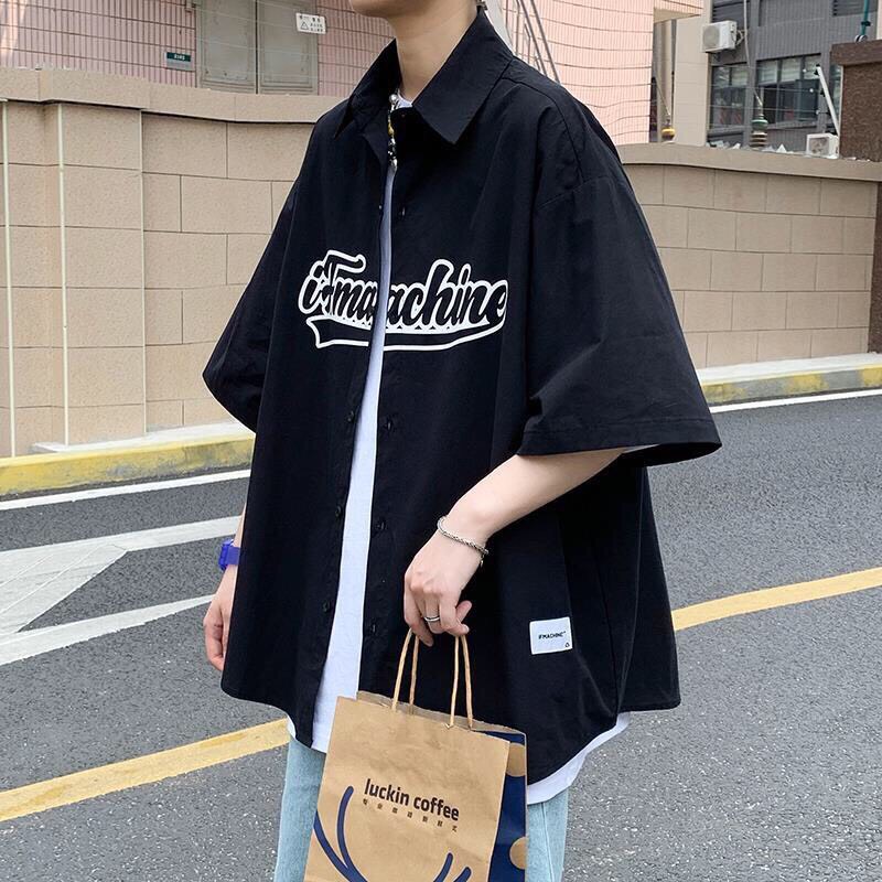 Áo sơ mi nam nữ form rộng đi học oversize in chữ tay lỡ - ZADOLA FASHION