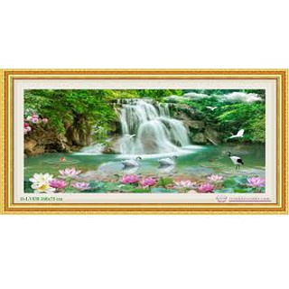 Tranh đính đá non nước hữu tình lv038,160x75cm,chưa đính