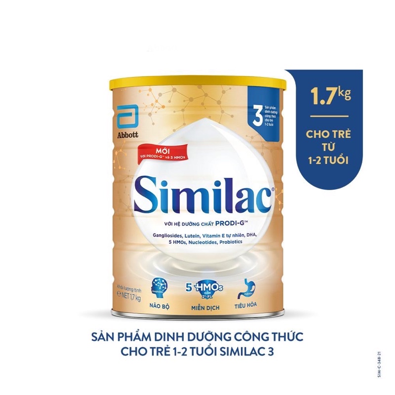 Sữa Bột Similac IQ Plus 3 HMO 1.7kg ( Mẫu Mới 5G)