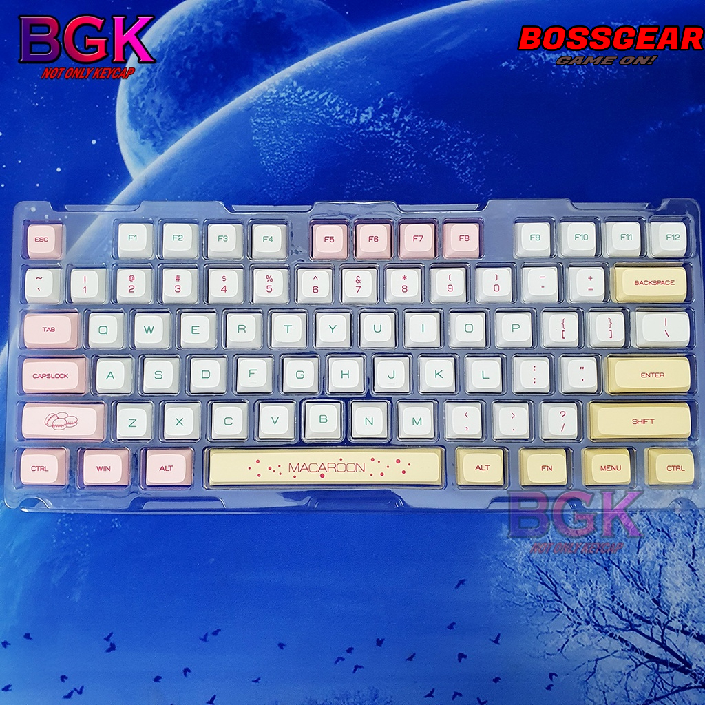 Keycap 146 Phím XDA PBT Dye Sub MACAROON Bánh ngọt hỗ trợ nhiều layout