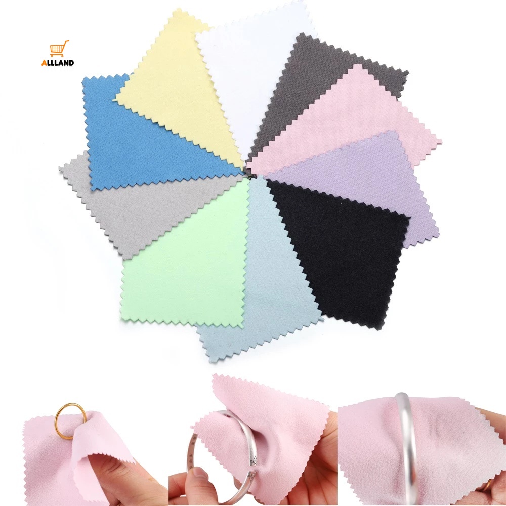 Set 10 khăn mềm lau trang sức chống gỉ màu sắc ngẫu nhiên