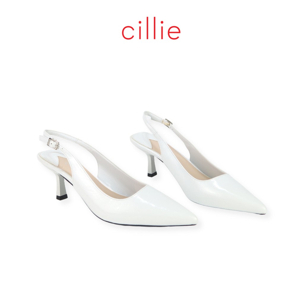 Giày cao gót nữ mũi nhọn hở hậu slingback sang trọng mang văn phòng đi làm đi tiệc đi chơi cao cấp Cillie 1201