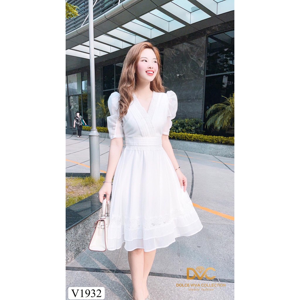 VÁY VOAN TRẮNG PHỐI REN - HÀNG THIẾT KẾ DVC | BigBuy360 - bigbuy360.vn