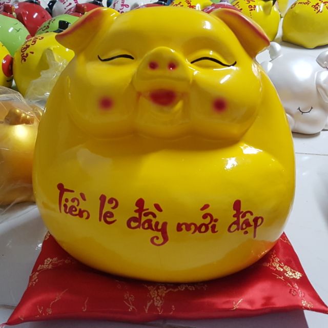Lợn bụng phệ tiết kiệm siêu to mẫu mới chất liệu thạch cao size 3