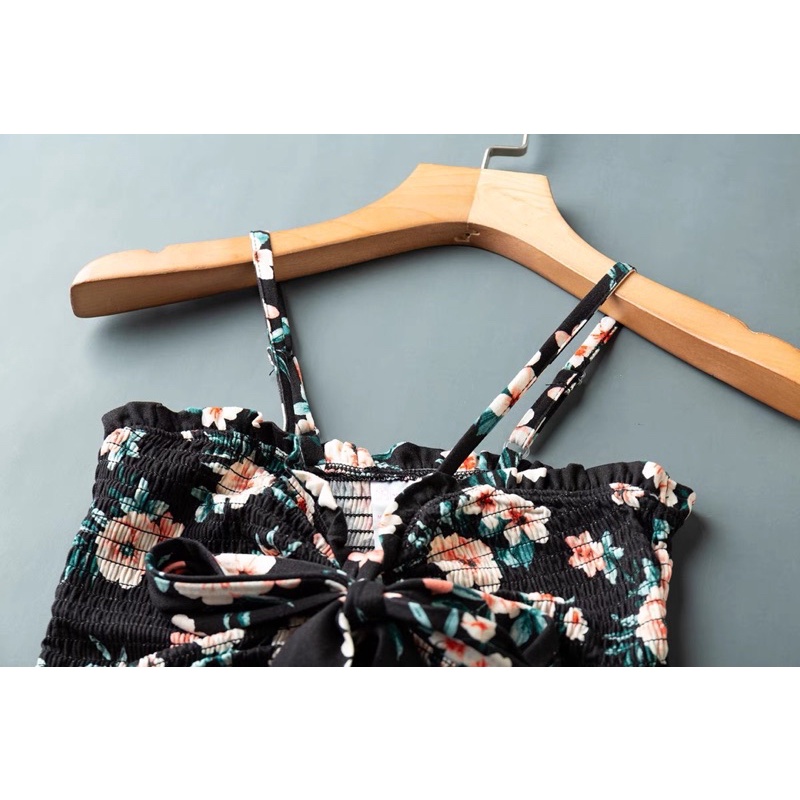 Set bộ áo + chân váy hoa xuất dư sịn tqxk