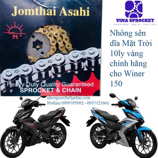 Nhông Sên Dĩa Mặt Trời Cho Winner 150 Màu Vàng (Jomthai Asahi) Có Mã Code Kiểm Tra Chính Hãng