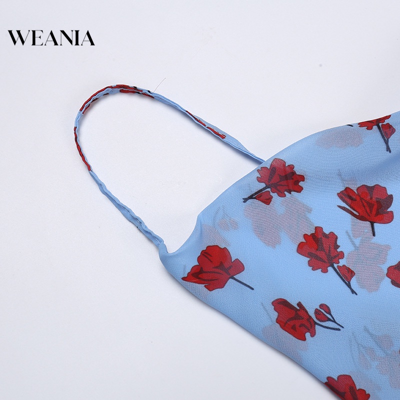 Áo Hai Dây Hở Lưng In Hoa Chất Liệu Chiffon Dễ Thương Thời Trang Mùa Hè