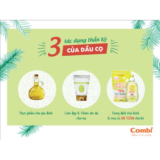 Nước Rửa Bình Sữa COMBI ♥️ FREESHIP ♥️ Túi 250ml