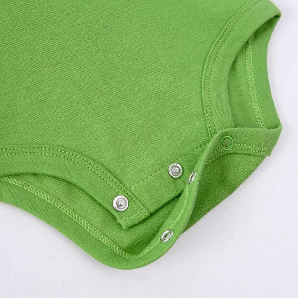 Jumpsuit Sanlutoz chất vải cotton tay dài màu xanh lá cho em bé