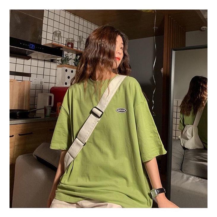 Áo thun tay lỡ form rộng, áo phông chất cotton in hình sim