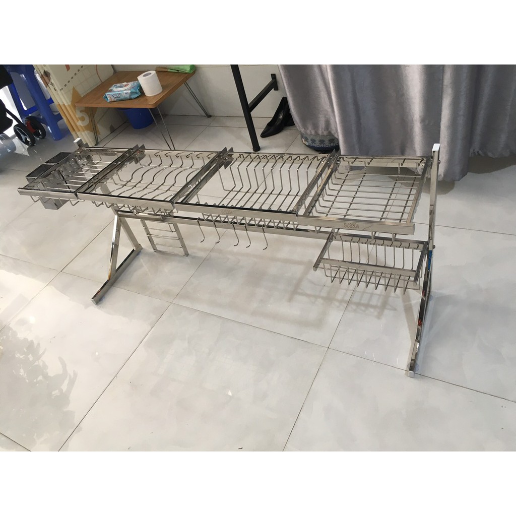 KỆ ĐỂ CHÉN BÁT ĐA NĂNG TRÊN BỒN RỬA INOX 304 KHÔNG HAN GỈ   Kích thước 115cm KE ĐỂ BÁT - KỆ ÚP CHÉN TRÊN BỒN RỬA