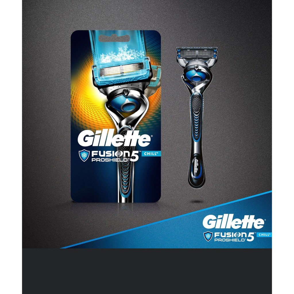 Set dao cạo kèm lưỡi cao 5 lưỡi Gillette Fusion Proshield - Bill mua tại Đức