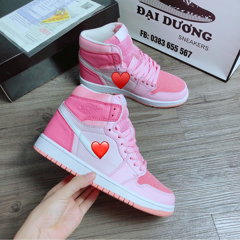 giày 𝗷𝗼𝗿𝗱𝗮𝗻 hồng cao 𝗷𝗼𝗿𝗱𝗮𝗻 𝟭 hồng cao 𝗷𝗱 hồng full cao cổ bản trung