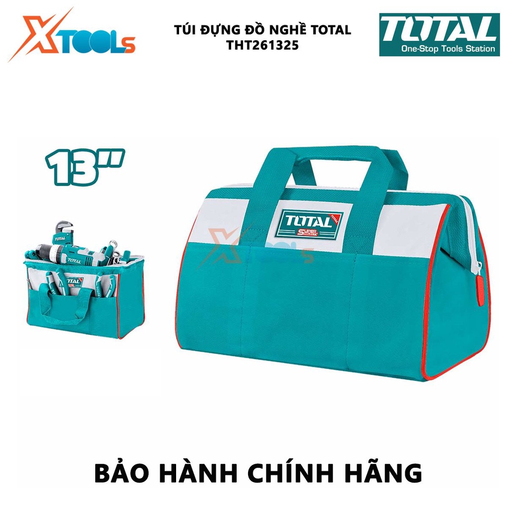 Túi đựng đồ nghề TOTAL THT261325 | Giỏ đựng dụng cụ Kích thước: 13"" Tải trọng tối đa: 12kg, dùng để chứa những vật dụng