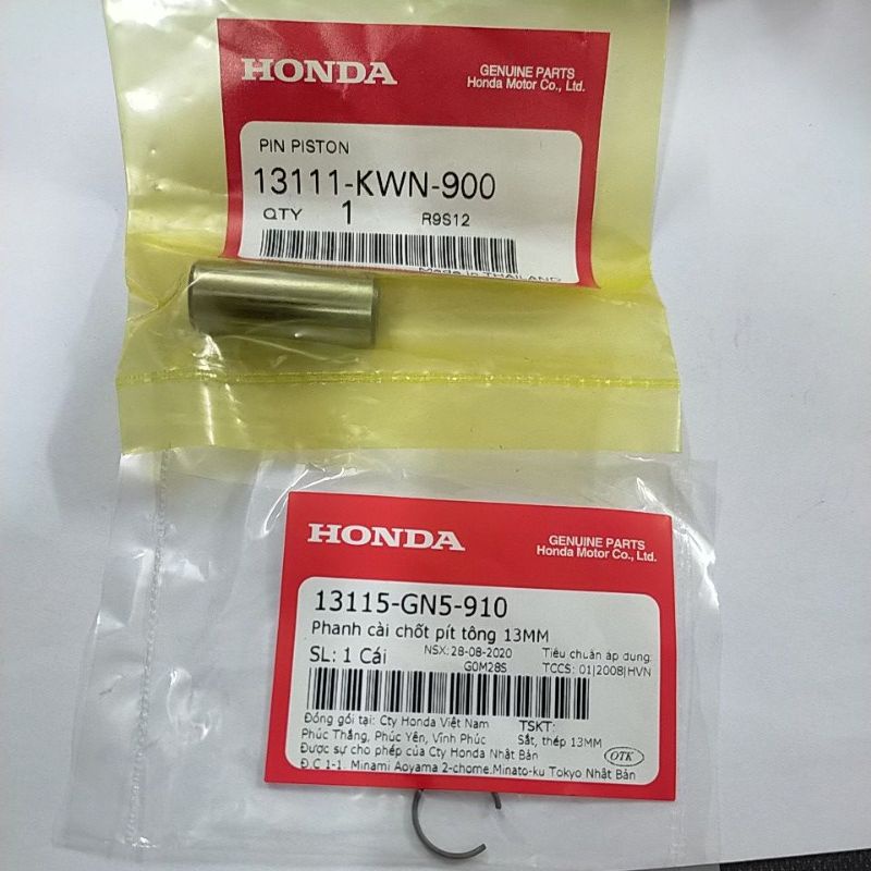 Ắc pít tông + Phe Cài Vario Click 125 Air Blade ab 125 sh mode lead 125 pcx 125 sh việt 125