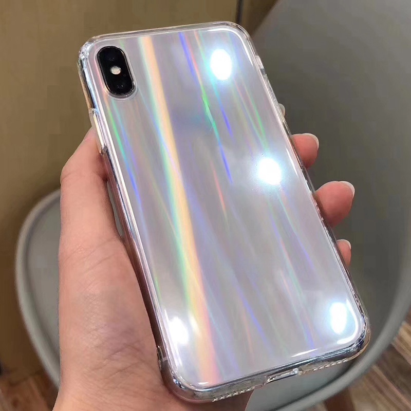 Ốp điện thoại mềm trong suốt màu laser đẹp mắt cho iPhone SE 2020 12 11 Pro Xs Max XR XS 6 7 8 Plus 12 Mini