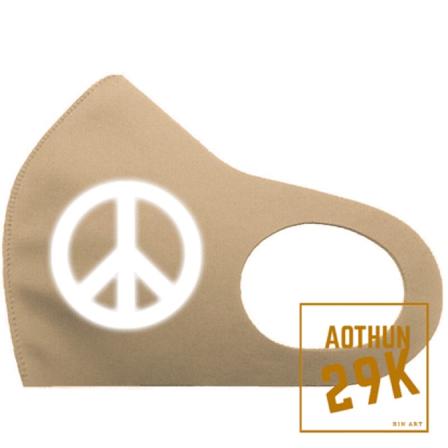 Khẩu trang vải in logo PEACE phản quang flash cực chất