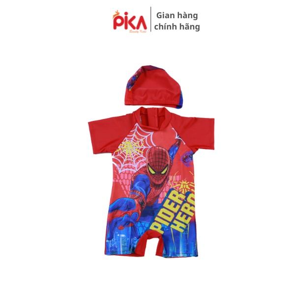 Bộ bơi bikini liền thân có mũ - Pika kids từ 3-8 tuổi -cho bé trai bé gái hoạt hình cộc tay ngộ nghĩnh đáng yêu
