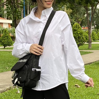 Áo sơ mi trắng tay phồng cá tính nữ