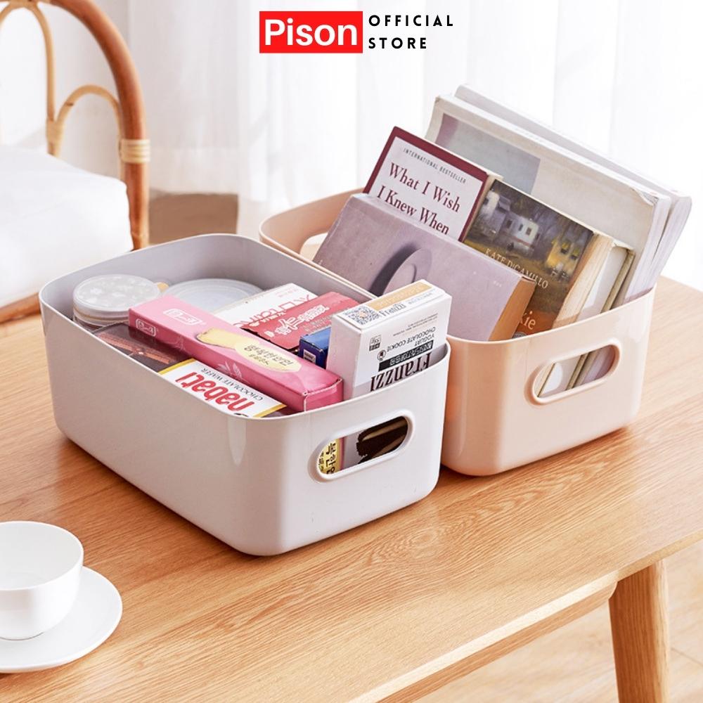 Giỏ trơn nhiều màu đựng đồ Pison, sắp xếp đồ trang điểm, đồ dùng văn phòng gọn gàng - 01 cái