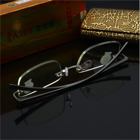 Kính lão thị viễn thị gọng khoan titanium siêu nhẹ sẵn độ cực sang và sáng kiểu dáng doanh nhân nam nữ KMTNKVN991