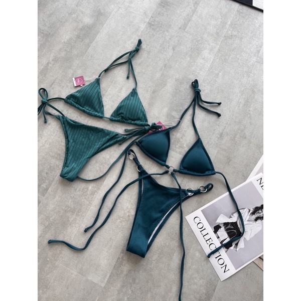 BIKINI 2 MẢNH DÂY QUẤN EO CHẤT THUN TĂM 2M0024