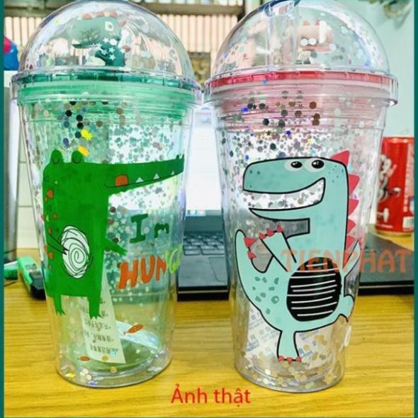 [Mã SR14MAY5 giảm 20K đơn 50K] Ly khủng long kim tuyến Cute Mẫu Mới ( Bin Store 24h )