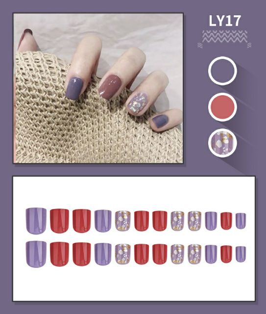 Set 24 móng giả mã LY02,17,53,83 phù hợp với mọi loại móng