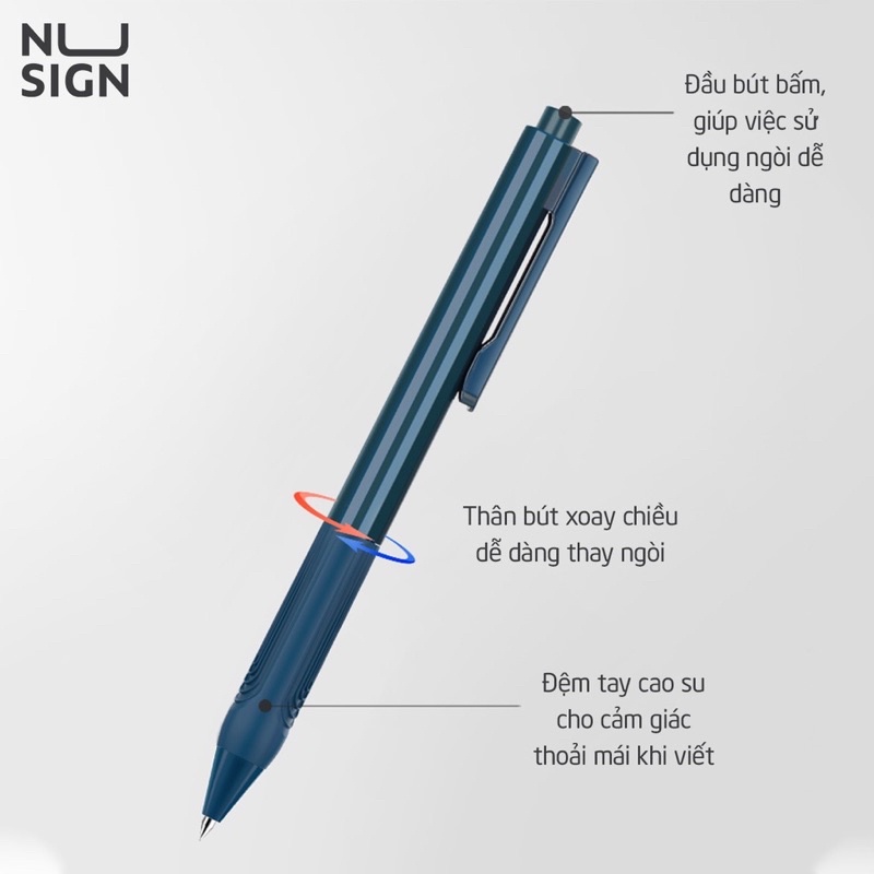 Bút Bi Nước Deli Ngòi 0.5mm Dùng Cho Học Sinh, Văn Phòng NUSIGN 0.5MM MỰC ĐEN CAO CẤP NS646, Bút mực Gel Deli NS646