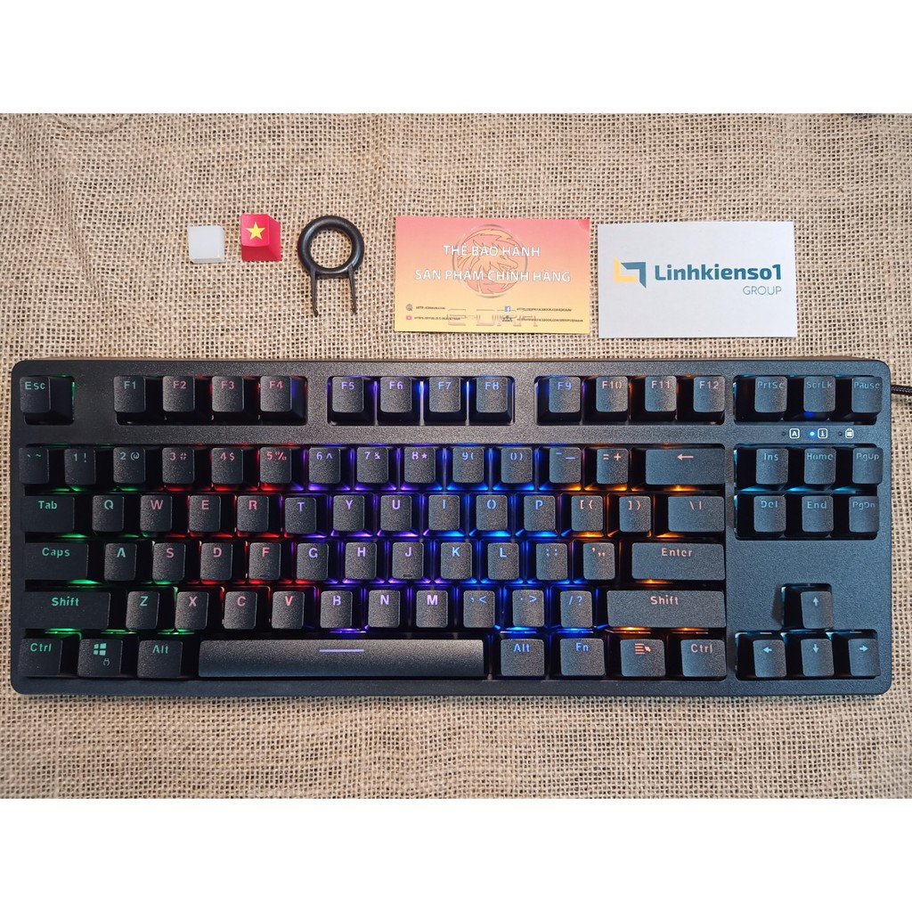 Bàn phím cơ E-Dra EK387 RGB / Rainbow TKL Huano Type C (Blue / Brown/ Red Switch)